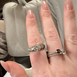 Elegant Silver and Gemstone Ring